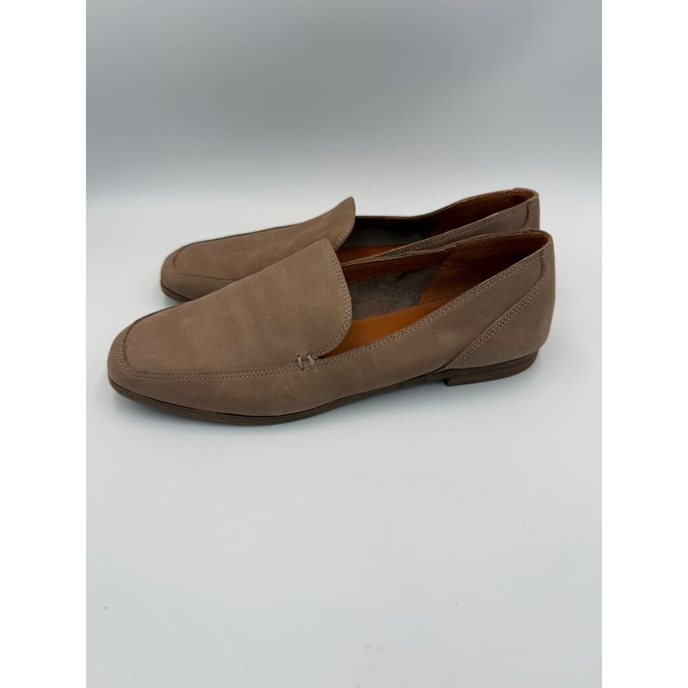 Lucky Brand Canyon Brown Leather Square Toe Slip On Loafers CANYEN Womens 8.5M
